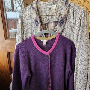 Sundance Deep Purple Cardigan with Bright Pink Accents